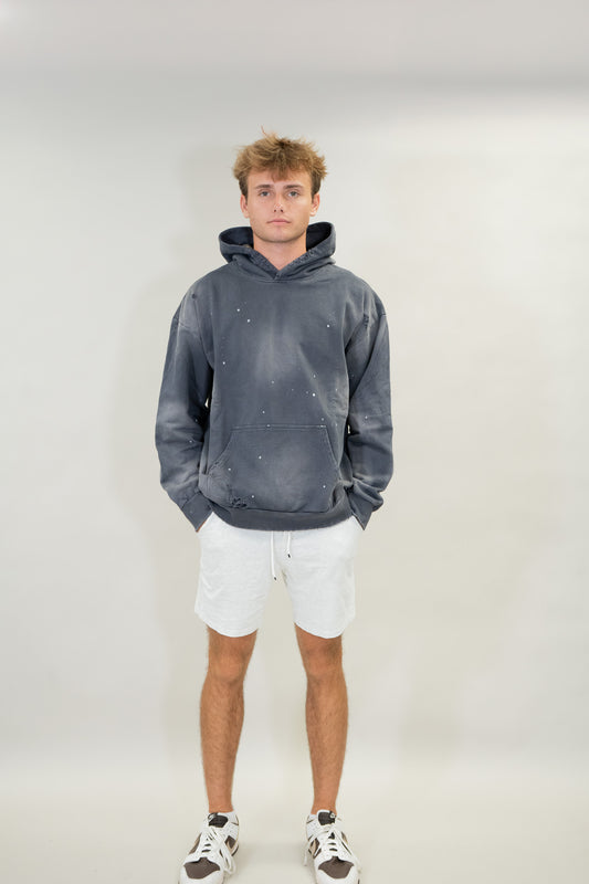 Feeling Epic Acid Wash Hoodie – Gray + Gold Edition