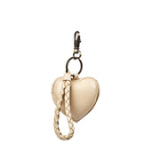 Puffy Heart Keychain - Bone