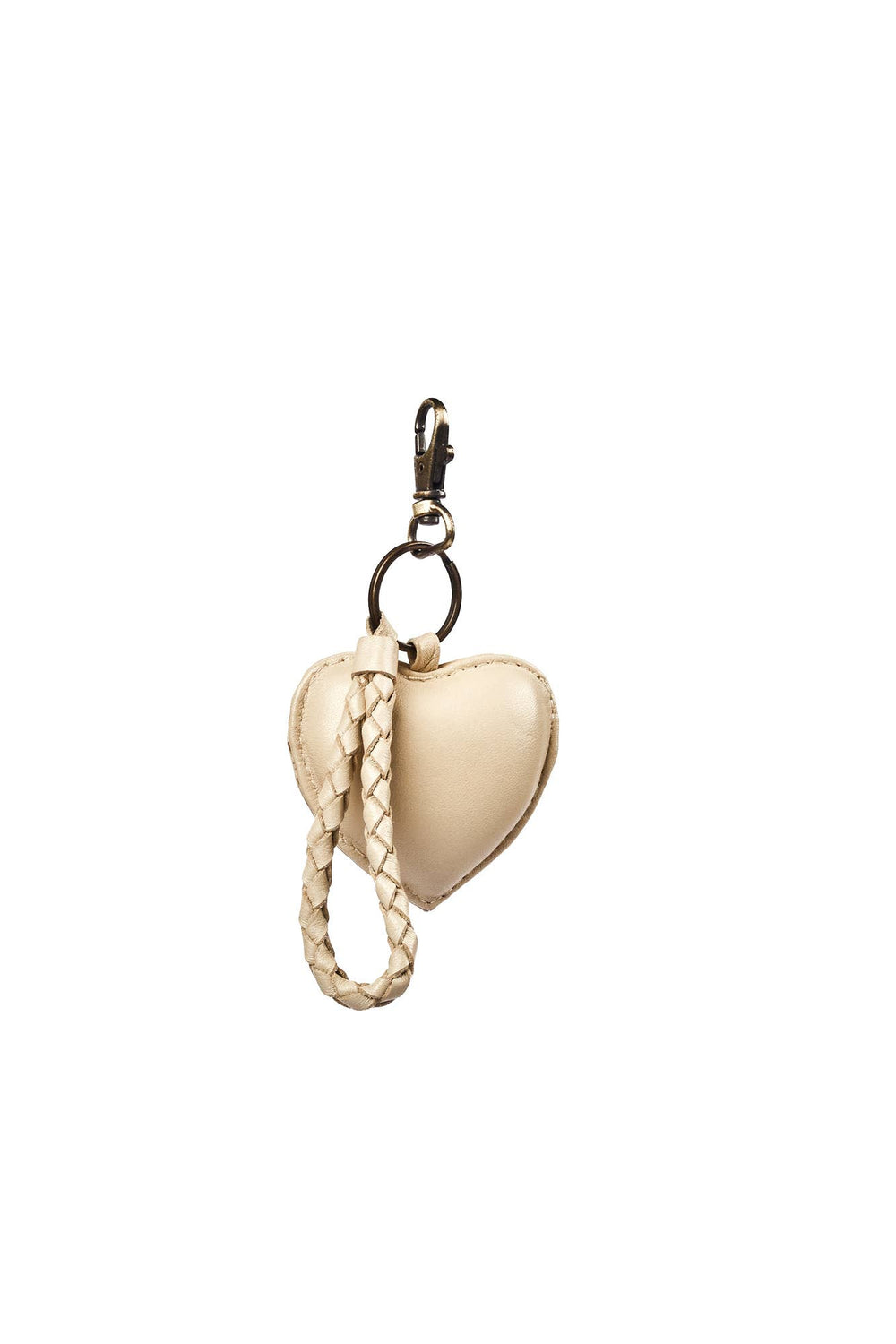 Puffy Heart Keychain - Bone