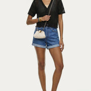 Full Circle Micro Crossbody: Chalk Crinkle