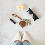 Puffy Heart Keychain - Saddle (Light)