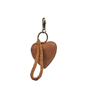Puffy Heart Keychain - Saddle (Light)