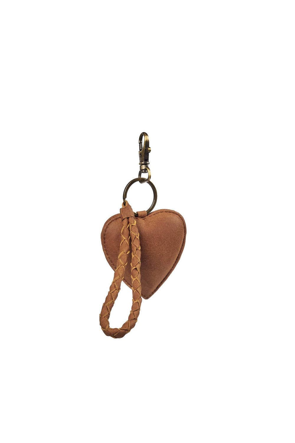 Puffy Heart Keychain - Saddle (Light)