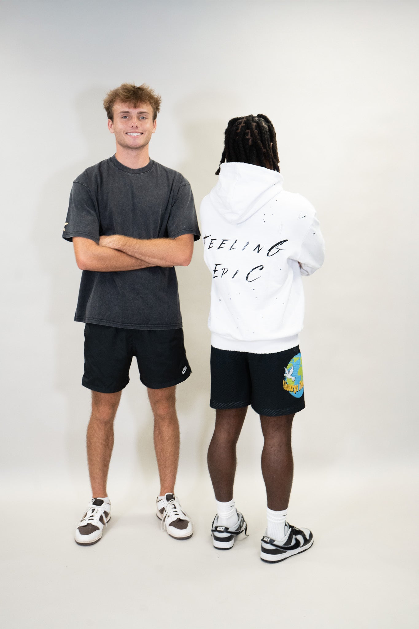 Feeling Epic Acid Wash Hoodie – White + Black Edition