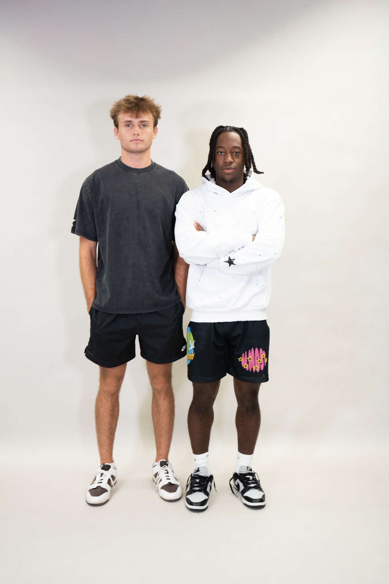 Feeling Epic Acid Wash Hoodie – White + Black Edition