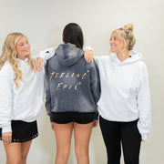 Feeling Epic Acid Wash Hoodie – Gray + Gold Edition