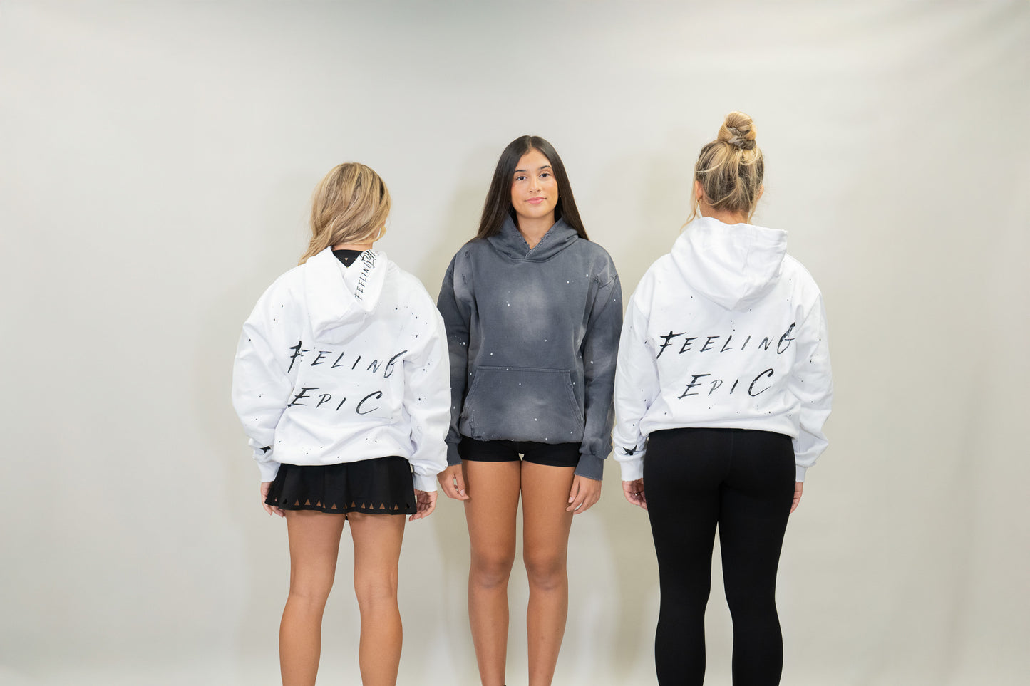 Feeling Epic Acid Wash Hoodie – White + Black Edition