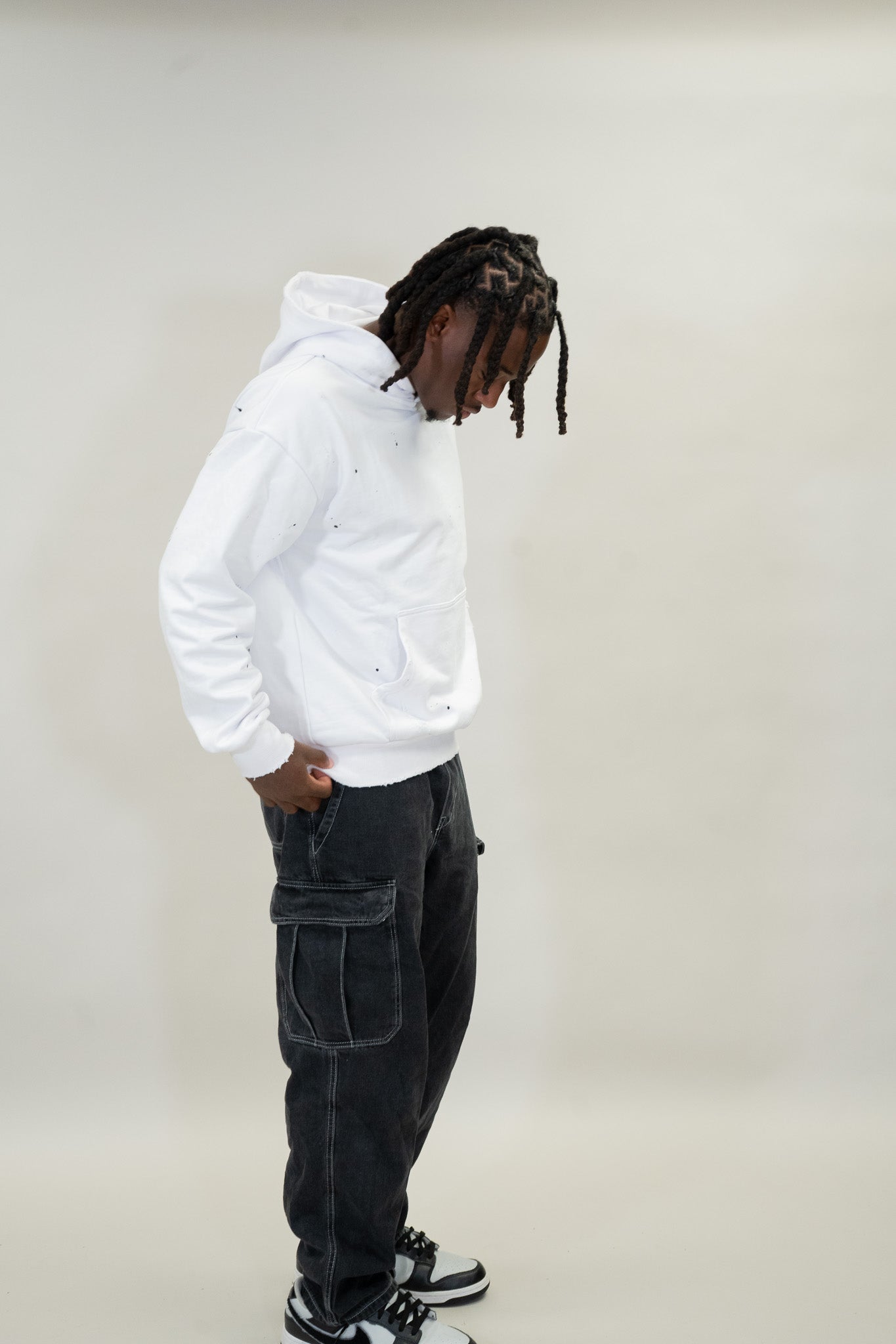 Feeling Epic Acid Wash Hoodie – White + Black Edition