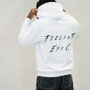 Feeling Epic Acid Wash Hoodie – White + Black Edition