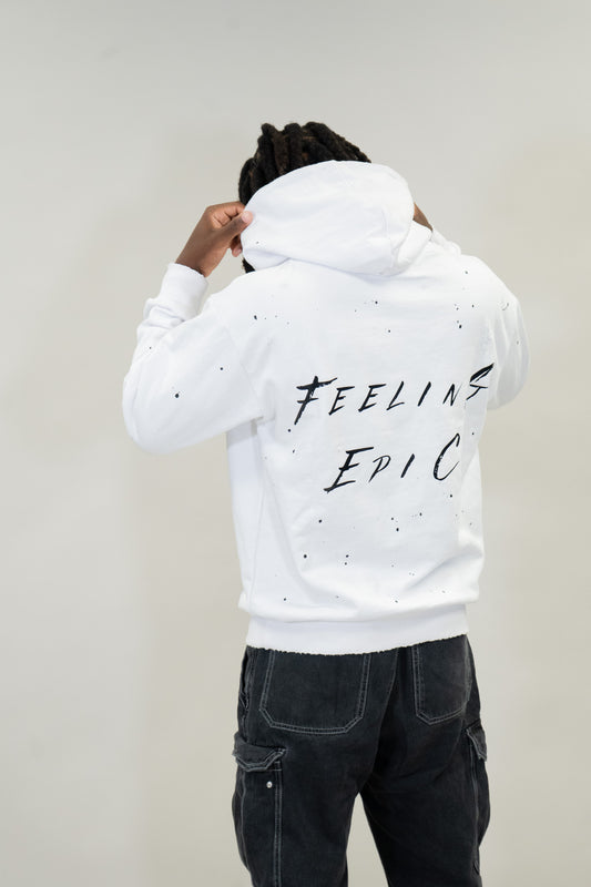 Feeling Epic Acid Wash Hoodie – White + Black Edition