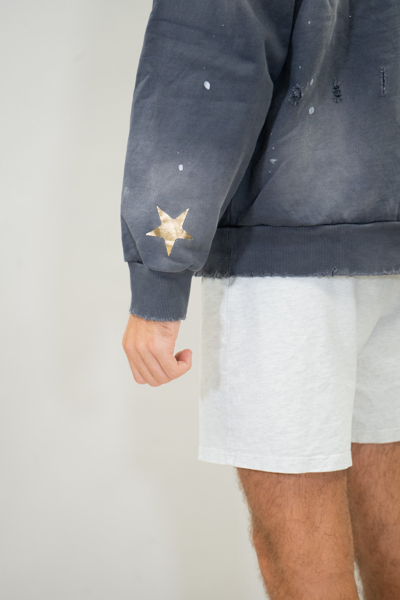 Feeling Epic Acid Wash Hoodie – Gray + Gold Edition