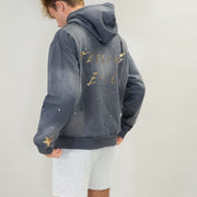 Feeling Epic Acid Wash Hoodie – Gray + Gold Edition