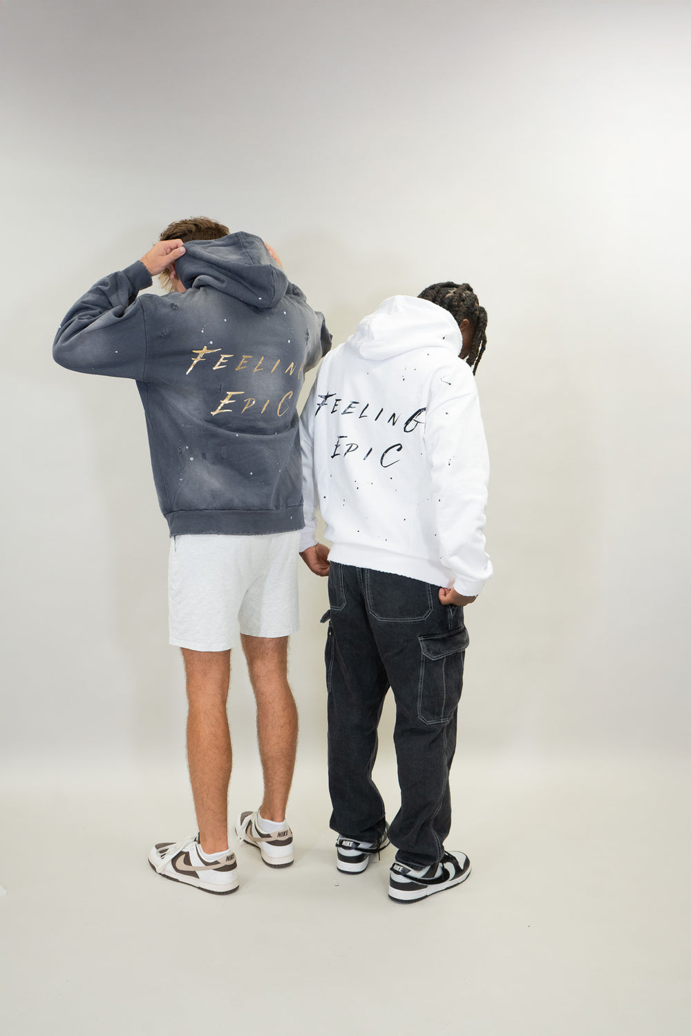 Feeling Epic Acid Wash Hoodie – Gray + Gold Edition