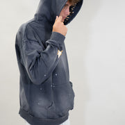 Feeling Epic Acid Wash Hoodie – Gray + Gold Edition