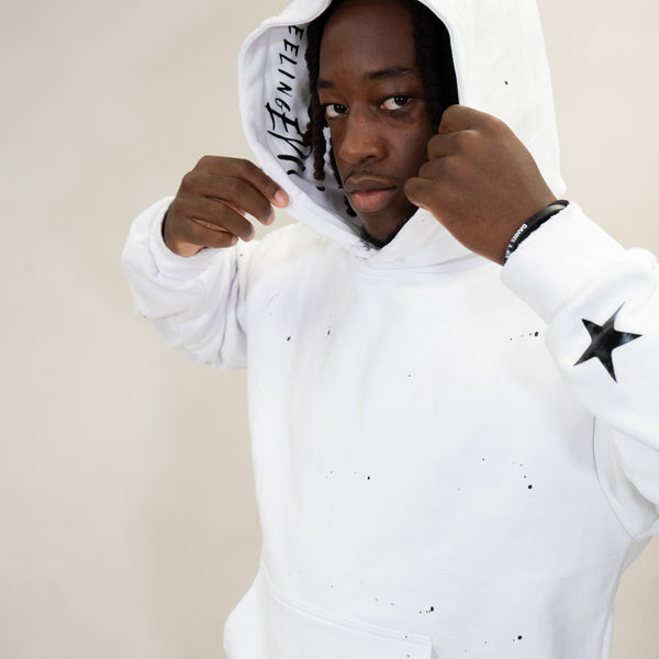 Feeling Epic Acid Wash Hoodie – White + Black Edition
