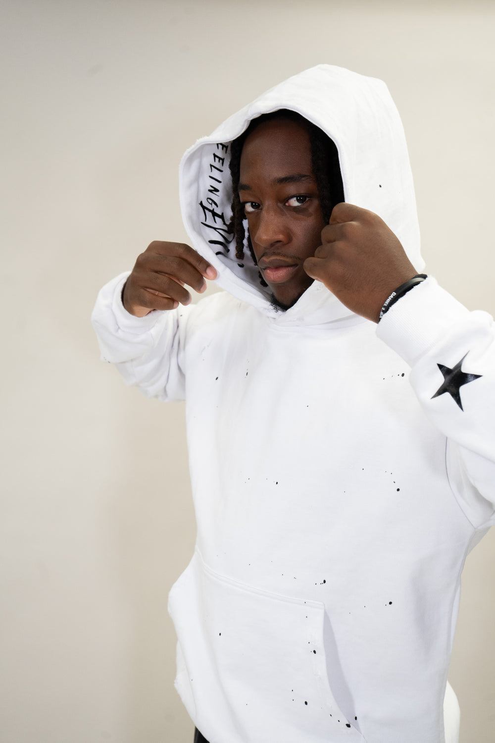 Feeling Epic Acid Wash Hoodie – White + Black Edition
