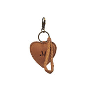 Puffy Heart Keychain - Saddle (Light)
