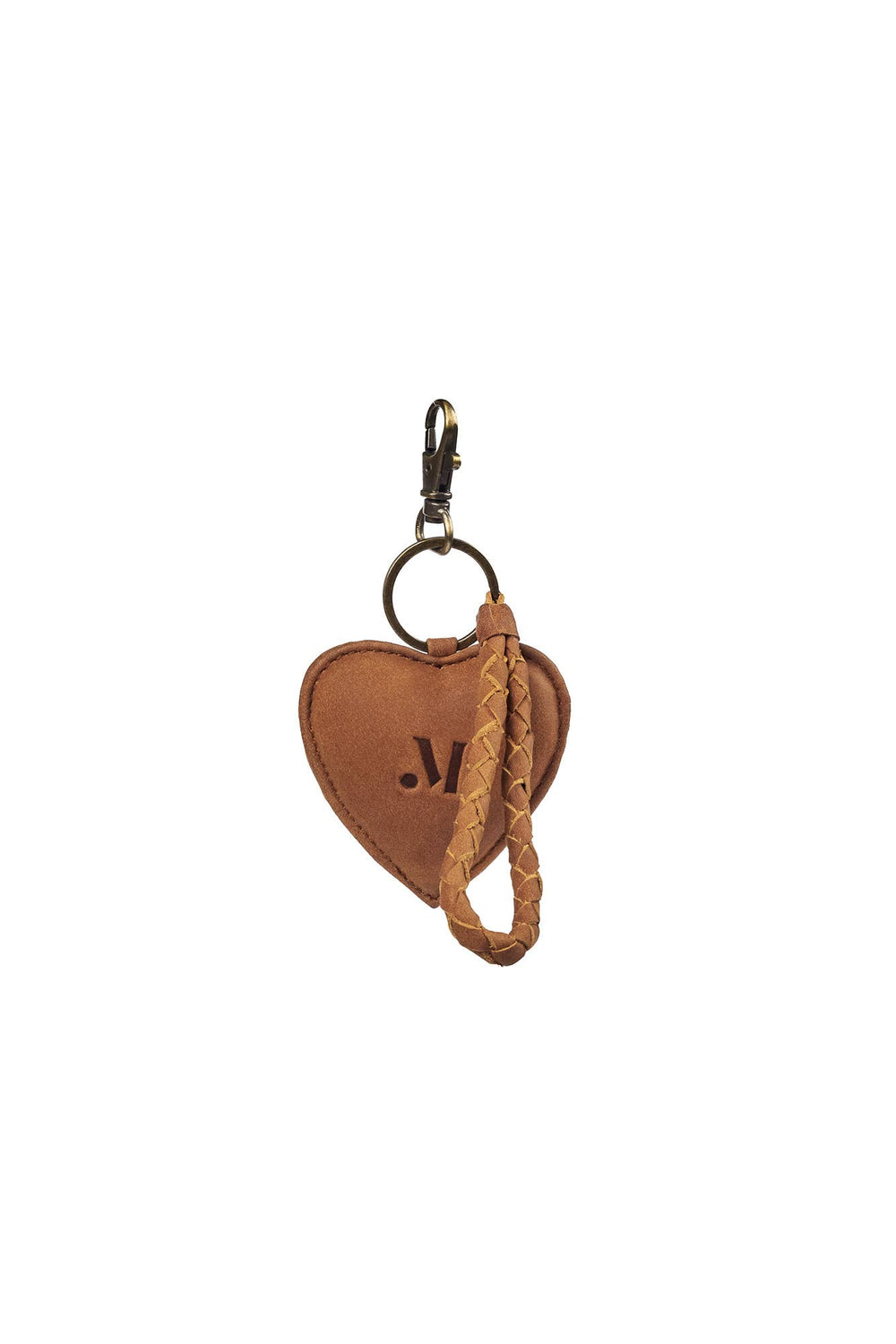 Puffy Heart Keychain - Saddle (Light)
