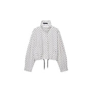 Turtleneck Zipper Polka Dot Printed Jacket