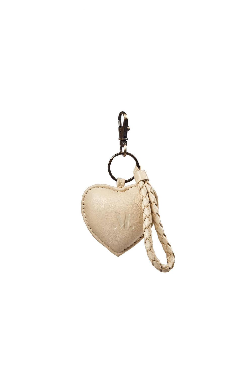 Puffy Heart Keychain - Bone